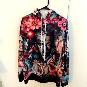 Floral xxxtentacion and lil peep hoodie 3xl